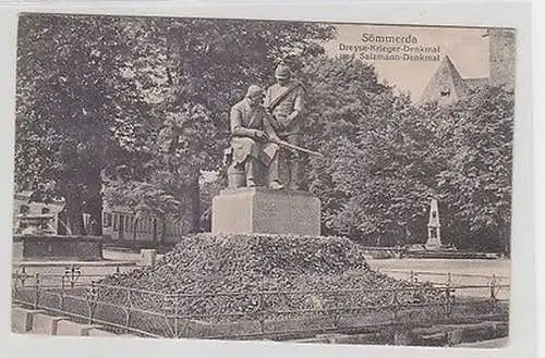 56932 Ak Sömmerda Dreyse-Krieger-Denkmal und Salzmann-Denkmal um 1930