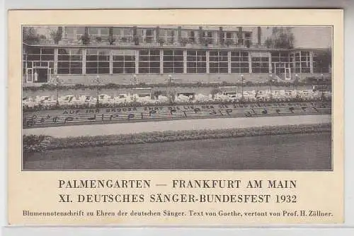 12768 Ak Frankfurt am Main XI. Deutsches Sänger-Bundesfest 1932 Palmengarten