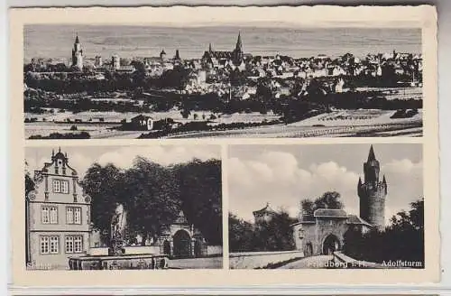 70542 Mehrbild Ak Friedberg i.H. Totalansicht, Schloß, Adolfsturm um 1940