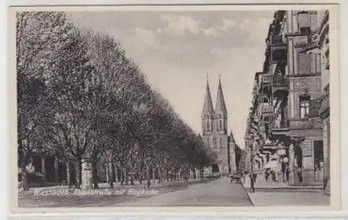 47387 Ak Wiesbaden Rheinstraße mit Ringkirche um 1930