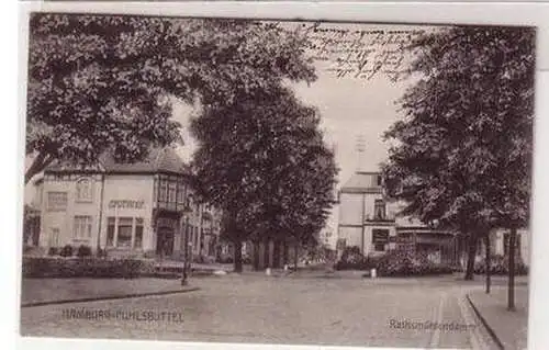 53402 Ak Hamburg Fuhlsbüttel Rathsmühlendamm mit Apotheke 1909