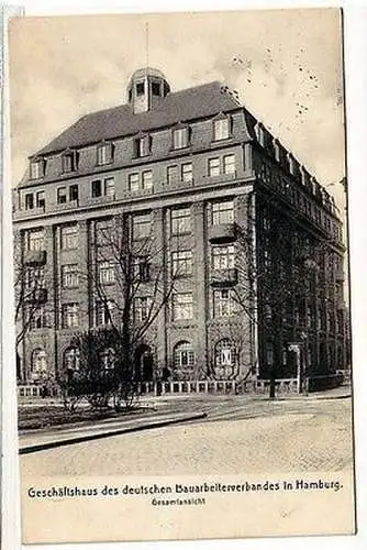 39759 Ak Geschäftshaus des deutschen Bauarbeiterverbandes in Hamburg 1917