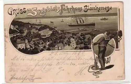 52156 Ak Lithographie Gruß aus Sagebiels Fährhaus Blankenese 1899