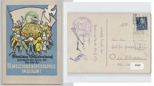 81207 Propaganda Ak III. Weltjugendfestspiele in Berlin 1951