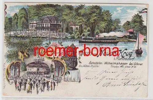 74683 Ak Lithografie Gruss vom Neuen Krug b. Rahnsdorf 1905