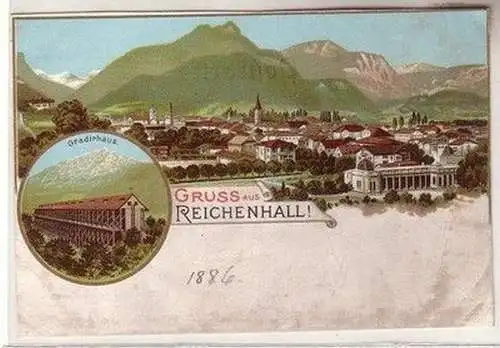 59652 Ak Lithographie Gruss aus Reichenhall um 1900