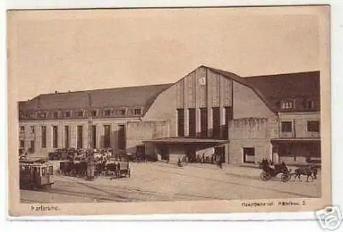 08626 Ak Karlsruhe Hauptbahnhof Mittelbau um 1930