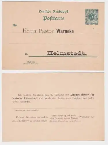 96254 DR Ganzsachen Postkarte P36 Zudruck Pastor Warneke Helmstedt