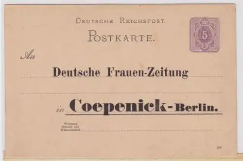 95436 DR Ganzsachen Postkarte P18 Zudruck Deutsche Frauen-Zeitung Coepenick 1889