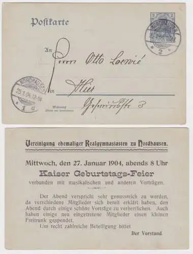 96348 Ganzsachen Postkarte P63 Zudruck Verein. ehem. Realgymnasiasten Nordhausen