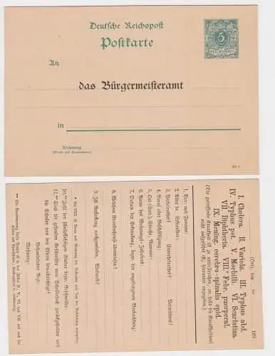 96017 DR Ganzsachen Postkarte P28 Zudruck Bürgermeisteramt ohne Ort um 1890