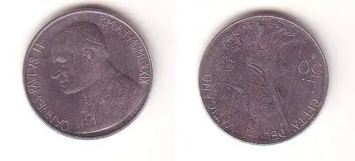 50 Lire Stahl Münze Vatikanstadt 1979