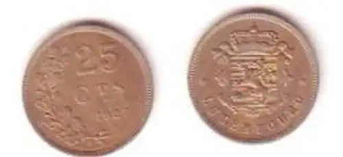 25 Centimes Nickel Münze Luxemburg 1927