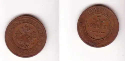 1 Kopeke Kupfer Münze Russland 1909