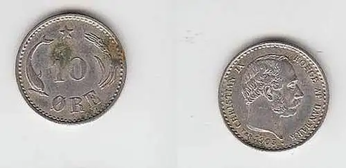 10 Öre Silber Münze Dänemark 1903