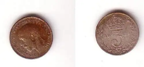 3 Pence Silber Münze Großbritannien 1911