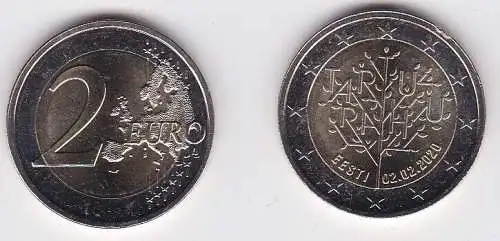 2 Euro Gedenkmünze Estland 100 Jahre Frieden von Tartu 2020 Stgl. (167318)