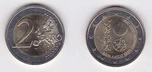 2 Euro Münze Estland 2018 100 Jahre Republik Stgl. (167279)