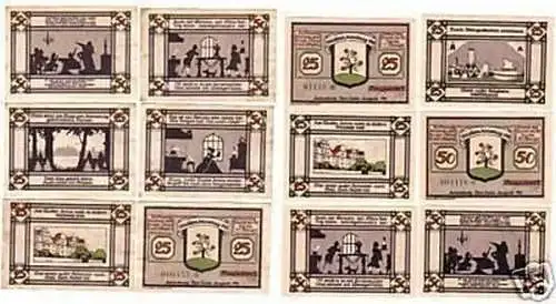 12 Banknoten Notgeld der Gemeinde Annaburg 1921