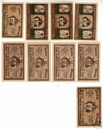 9 Banknoten Notgeld der Stadt Bad Sachsa am Südharz