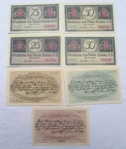 7 Banknoten Notgeld Stadt Kahla 1921