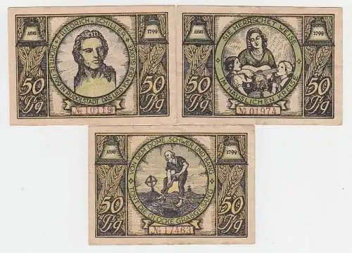 3 Banknoten Notgeld Stadt Rudolstadt um 1921