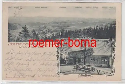 05680 Mehrbild Ak Gruss vom Wacheberg "Schweizer Krone" bei Sebnitz 1907