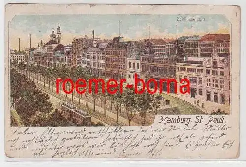 70452 Ak Lithographie Hamburg St.Pauli Spielbudenplatz 1905