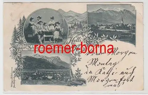 75467 Mehrbild Ak Garmisch Sänger & Schuhplattler Gesellschaft 1898