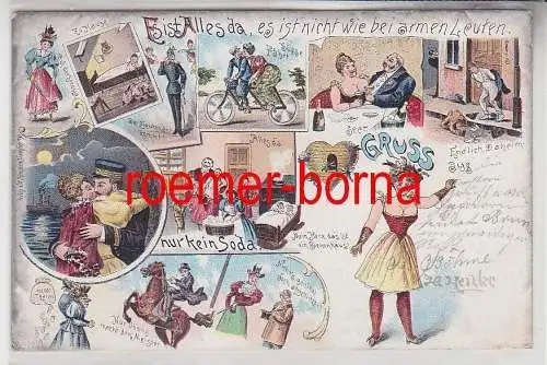 77648 Humor Ak Lithographie Gruß aus Geringswalde 1899