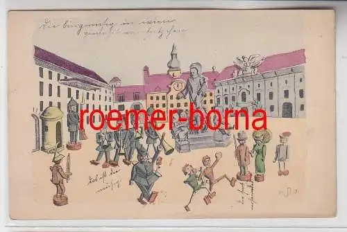 03494 Künstler Ak Militär Humor Bayern 1903