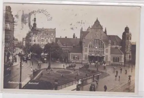 05062 AK Gelsenkirchen - Bahnhof, Parkanlage und Straßenbahn 1932