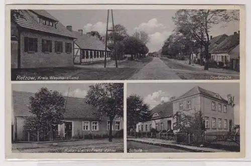 900070 Mehrbild Ak Retzow Kreis Westhavelland Kolonialwarenladen usw. 1939