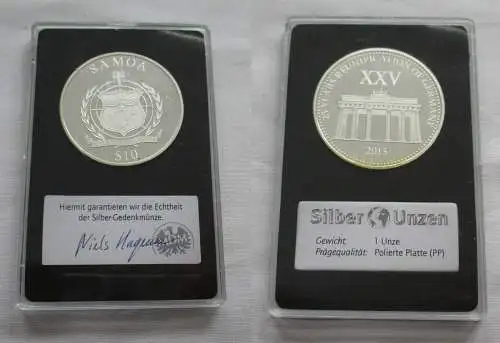 10 Dollar Silber Münze Samoa 2015 1 Unze Brandenburger Tor (153787)