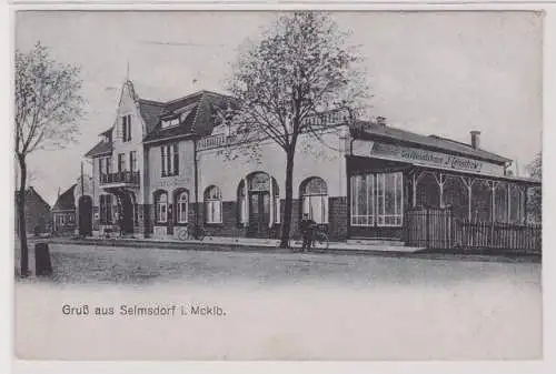 99181 Ak Gruß aus Selmsdorf in Mecklenburg Gasthof 1923