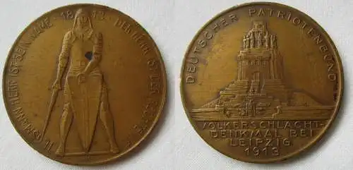 Medaille deutscher Patriotenbund Völkerschlachtdenkmal Leipzig 1913 (140940)