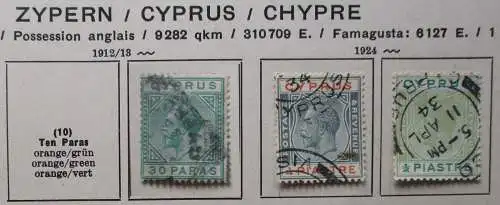 Kleine Briefmarkensammlung Zypern Cyprus ab 1912 (118260)