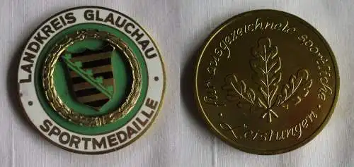 emaillierte Sportmedaille Landkreis Glauchau für ausgez. Leistungen (144055)