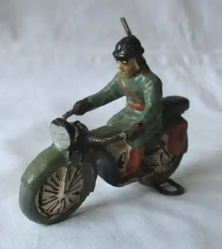 Lineol Elastolin Hausser Masse Figur Motorrad mit Motorradfahrer (115222)