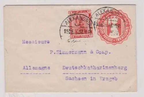 26171 alte Ganzsachen Brief Ägypten Egypt nach Deutschkatharinenberg 1912