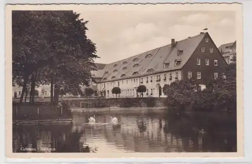 99588 AK Gelenau Rathaus mit Teich 1938