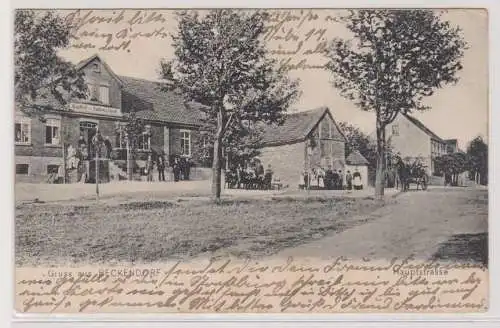 98964 Feldpost Ak Gruß aus Beckendorf Hauptstraße 1907