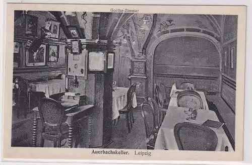 16322 Ak Leipzig Auerbachskeller Goethe-Zimmer 1912