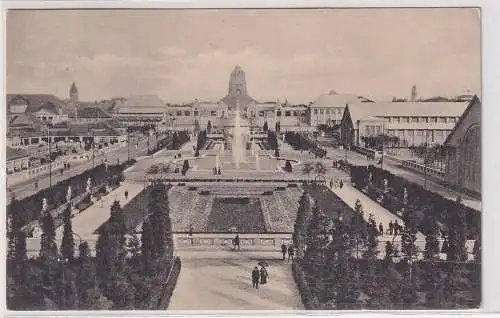 44880 Ak Leipzig Baufachausstellung 1913 Blick v. Eingang Straße des 18. Oktober