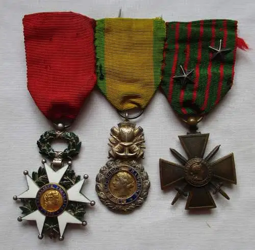 3er Ordensspange Frankreich Militärmedaille Ehrenlegion Croix de Guerre (165682)