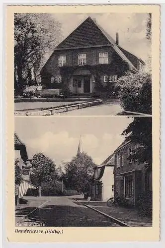 94132 Ak Gandersee (Oldenburg) Gemeindeverwaltung und Bahnhofstraße 1966