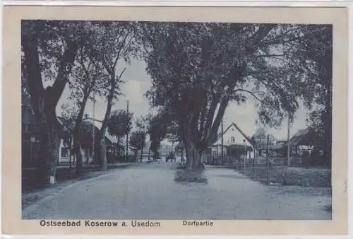 39015 Ak Ostseebad Koserow auf Usedom Dorfpartie um 1940