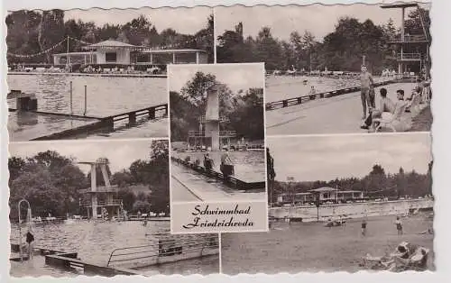 23344 Mehrbild Ak Schwimmbad Friedrichroda 1962