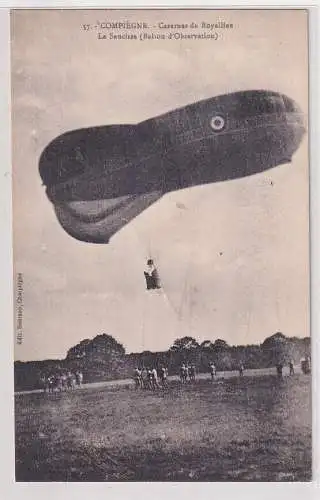 905761 Ak Fesselballon "La Saucisse" in Compiègne Casernes Royallieu um 1915