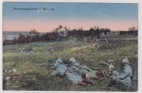 64352 Ak Maschinengewehre in Deckung 1. Weltkrieg
